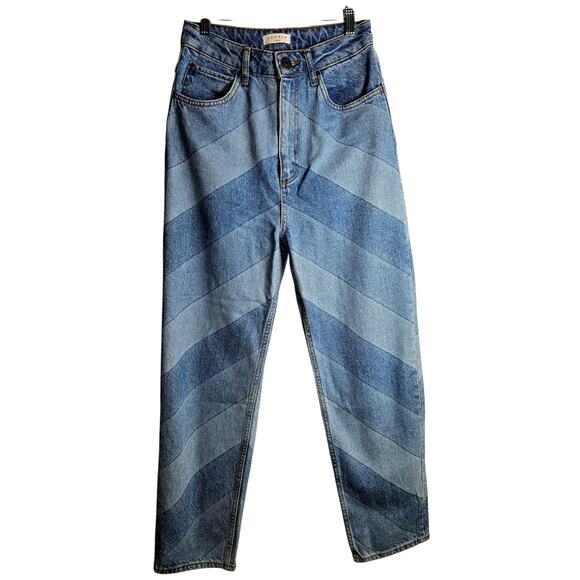 Sandro Diego Chevron Straight Leg Jeans Size 36 EU 6 US High Rise Relaxed Fit - Picture 3 of 15